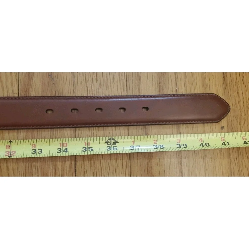 Cabelas Belt Mens 34 Brown Leather  Detachable Buckle ZIPPER Inside Style 2905